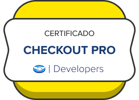 Insignia oficial Mercado Pago Checkout Pro — desarrollador certificado